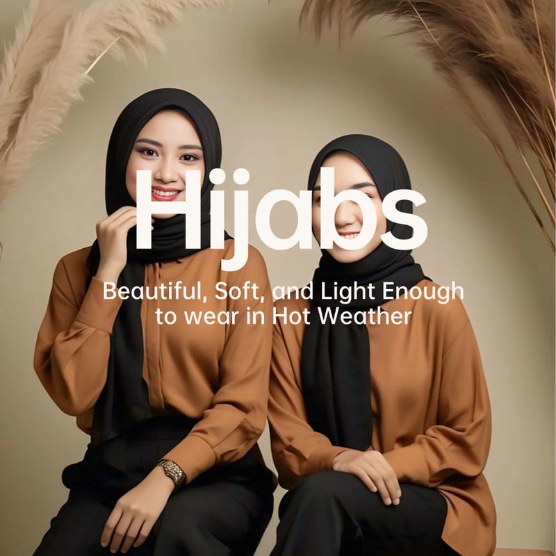 Harewom Chiffon Hijab for Women Sheer Shawl and Wraps for Wedding Bridal Scarves Summer Lightweight Sun-proof Scarf - Image 3